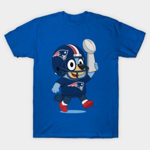 Bluey Football Player New England Patriots American Football Lovers Kids T-Shirt