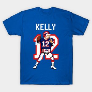 Jim Kelly Buffalo Bills Pixel Quarterback Retro Art T-Shirt