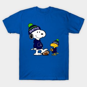 Seattle Seahawks - Snoopy & Woodstock Football Style M065 T-Shirt