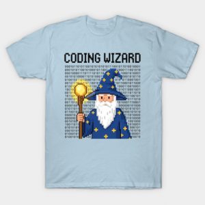 Funny Coding Wizard Pixel Coder Gift - Coding Humor T-Shirt
