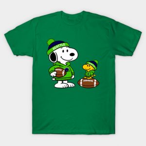 Seattle Seahawks - Snoopy & Woodstock Football Style M165 T-Shirt