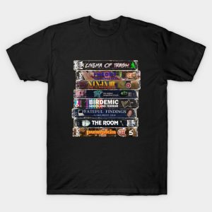 VHS Stack Cinema of Trash T-Shirt