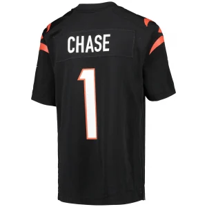 Youth Nike Ja'Marr Chase Black Cincinnati Bengals Game Jersey 1