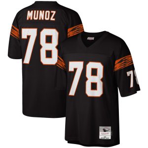 Men's Mitchell & Ness Anthony Mu-oz Black Cincinnati Bengals Legacy Replica Jersey