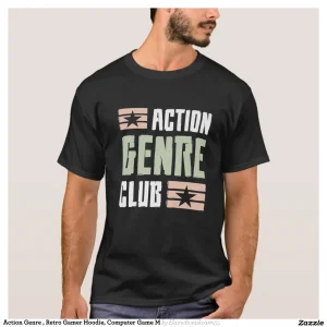 Action Genre , Retro Gamer Hoodie, Computer Game M T-Shirt