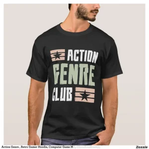 Action Genre , Retro Gamer Hoodie, Computer Game M T-Shirt