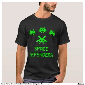 Funny Nerdy Space Defenders Video Game Computer Ge T-Shirt