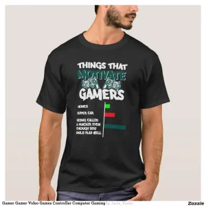 Gamer Gamer Video Games Controller Computer Gaming T-Shirt