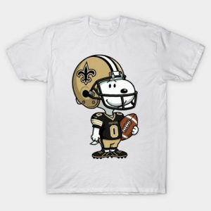 Snoopy Holding Football In New Orleans Jersey T-Shirt
