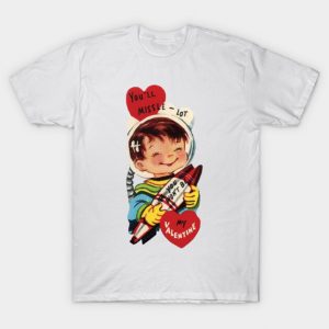 Space Boy Love Missile Valentine T-Shirt