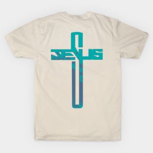 Blue and Purple Jesus Cross T-Shirt