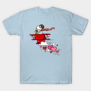 Snoopy & Woodstock Flying Ace Valentine Love T-Shirt