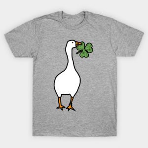 St Patricks Day Silly Goose with Shamrock T-Shirt