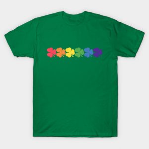 St Patricks Day Six Rainbow Colored Shamrocks T-Shirt