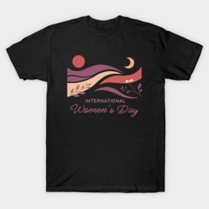 Elegant Minimalist International Women's Day Floral T-Shirt