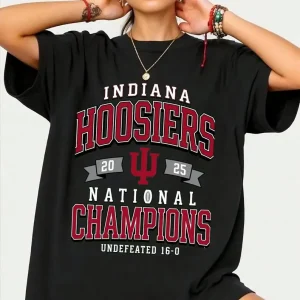 Indiana Hoosiers National Champs 2025 Football CFP Black Long Sleeve T-Shirt