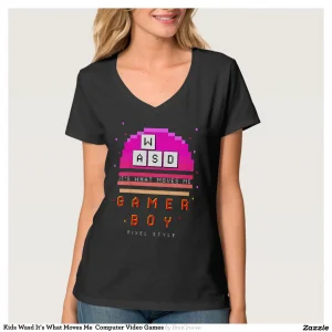 Kids Wasd It's What Moves Me Computer Video Games T-Shirt