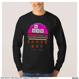 Kids Wasd It's What Moves Me Computer Video Games T-Shirt