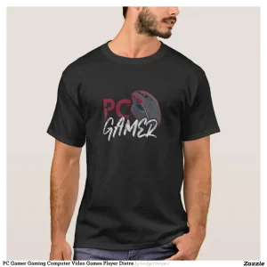PC Gamer Gaming Computer Video Games Player Distre T-Shirt