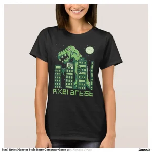 Pixel Artist Monster Style Retro Computer Game 2 T-Shirt