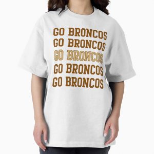 Go Broncos Repeating Letters Oversized T-Shirt