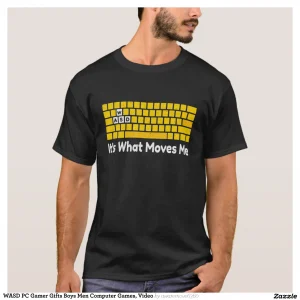 WASD PC Gamer Gifts Boys Men Computer Games, Video T-Shirt