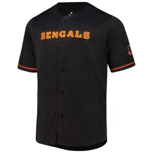 Men's Fanatics Black Cincinnati Bengals Pop Full-Button Jersey