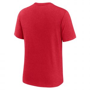 Men's Nike Heather Scarlet San Francisco 49ers Long Pass Tri-Blend T-Shirt