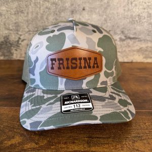 Duck Camo Leather Patch Hat - Personalized Richardson 112 Trucker Frisina