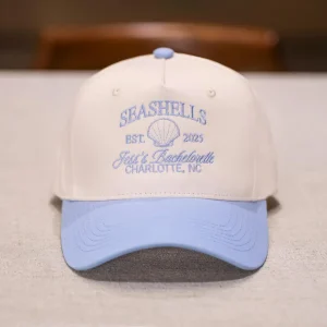 Embroidered Seashell Trucker Hat Beach Bachelorette Trucker Hats Vintage Trucker Hat Girls Trip Gift Party favors