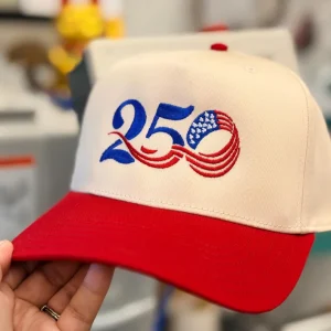 Embroidered USA 250th Anniversary Hat,2 Tone Baseball Cap, America 250 Hat, 2026 Semiquincentennial Gear