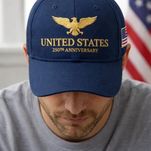 Embroidered USA Flag 250th Anniversary Cap, 1776-2026 Hat, American Semiquincentennial Hat, Patriotic Gift